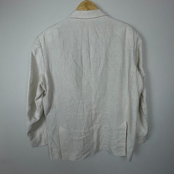 Tasso Elba XL Linen Sport Coat Beige 2-Button Blazer Jacket Lined Classic - Picture 2 of 5